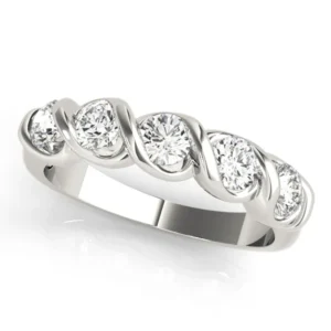 5-Stone Swirled Wedding Band