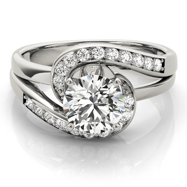 Bypass Swirl Prong In Channel Engagement Ring - Image 3