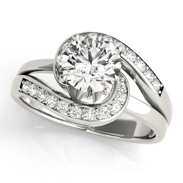 Bypass Swirl Prong In Channel Engagement Ring