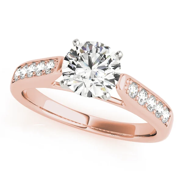 Single Row Prong In Channel Cathedral Engagement Ring - Image 9