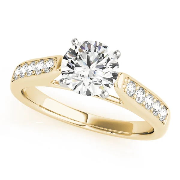 Single Row Prong In Channel Cathedral Engagement Ring - Image 5