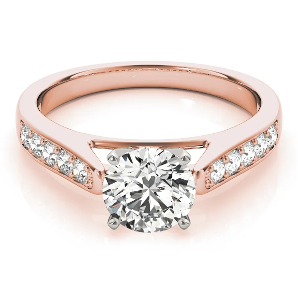Single Row Prong In Channel Cathedral Engagement Ring - Image 11