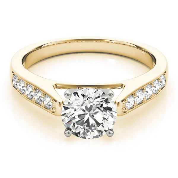 Single Row Prong In Channel Cathedral Engagement Ring - Image 7