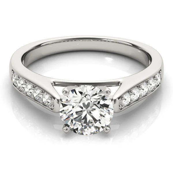 Single Row Prong In Channel Cathedral Engagement Ring - Image 3