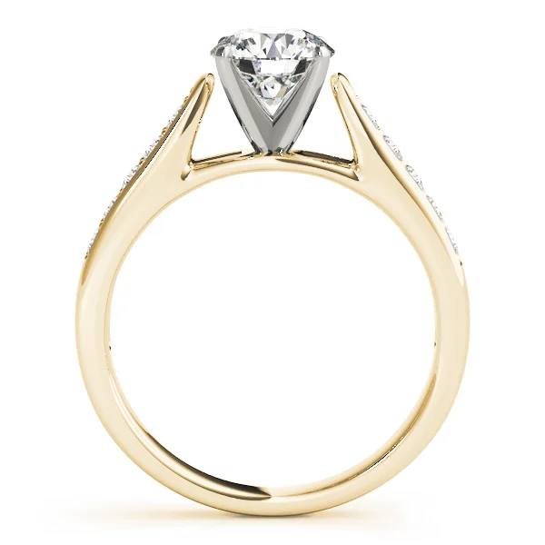 Single Row Prong In Channel Cathedral Engagement Ring - Image 6