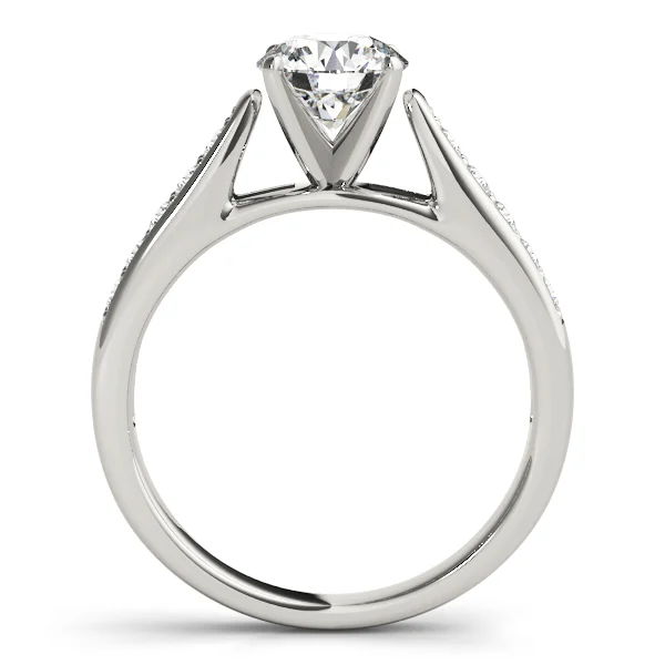 Single Row Prong In Channel Cathedral Engagement Ring - Image 2