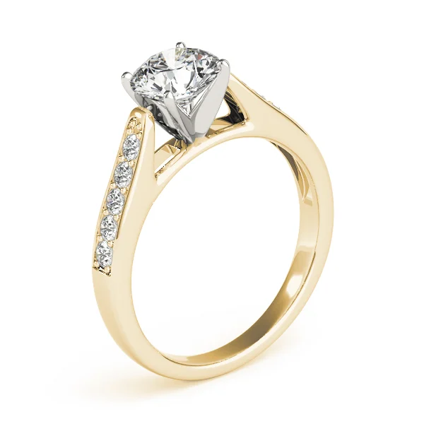 Single Row Prong In Channel Cathedral Engagement Ring - Image 8