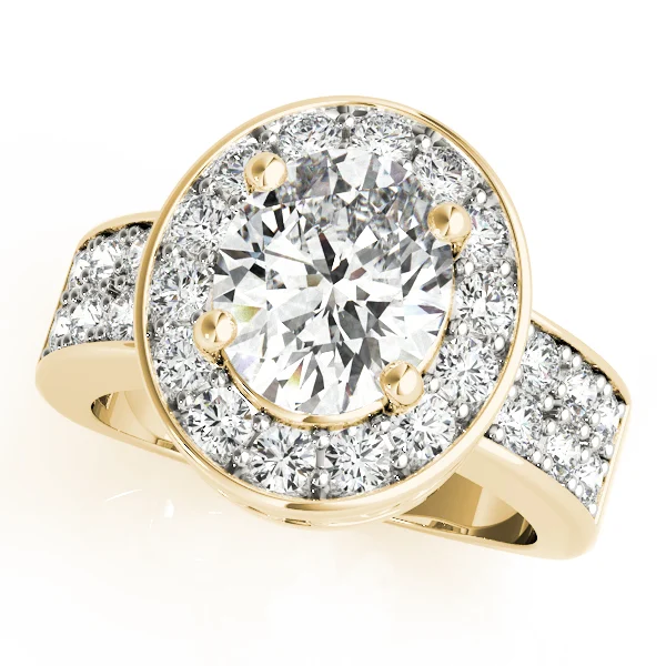 Double Row Bezel Halo Engagement Ring - Image 5