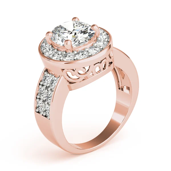 Double Row Bezel Halo Engagement Ring - Image 12