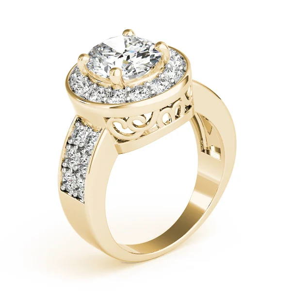 Double Row Bezel Halo Engagement Ring - Image 8