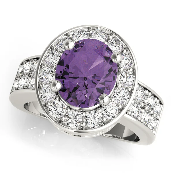 Double Row Bezel Halo Engagement Ring - Image 13