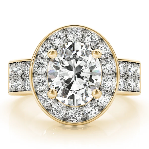 Double Row Bezel Halo Engagement Ring - Image 7
