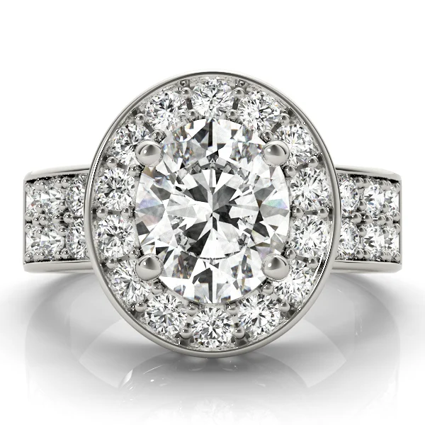 Double Row Bezel Halo Engagement Ring - Image 3