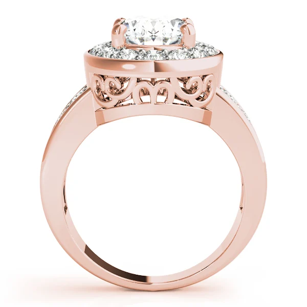 Double Row Bezel Halo Engagement Ring - Image 10
