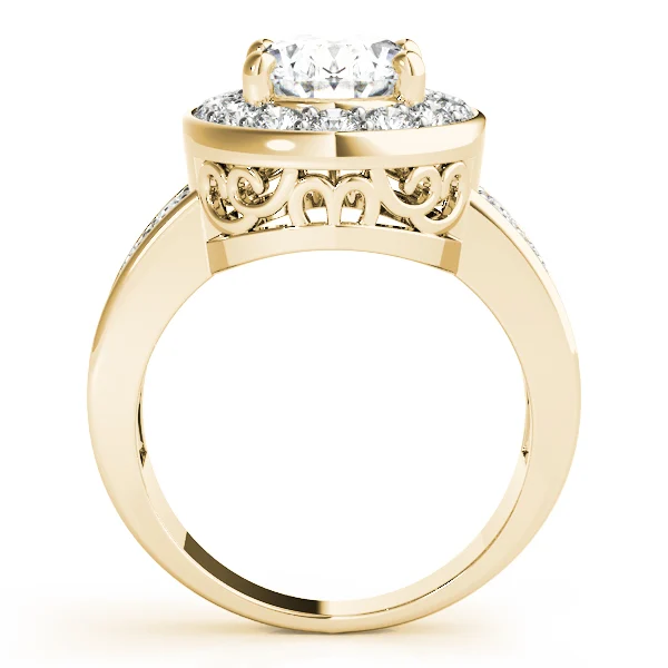 Double Row Bezel Halo Engagement Ring - Image 6