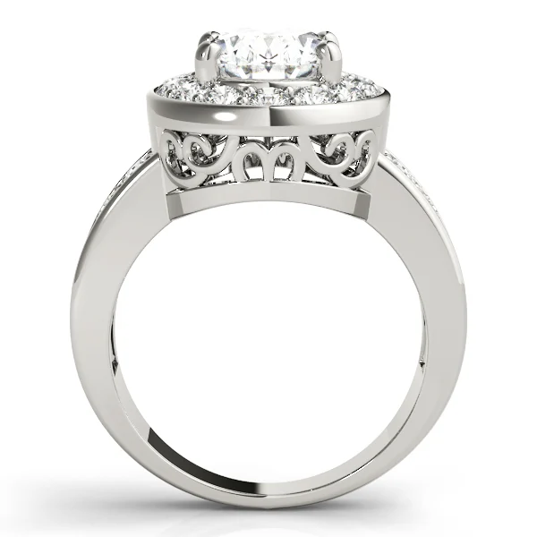 Double Row Bezel Halo Engagement Ring - Image 2