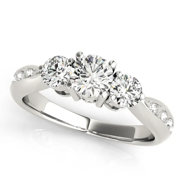 ENGAGEMENT RINGS 3 STONE ROUND