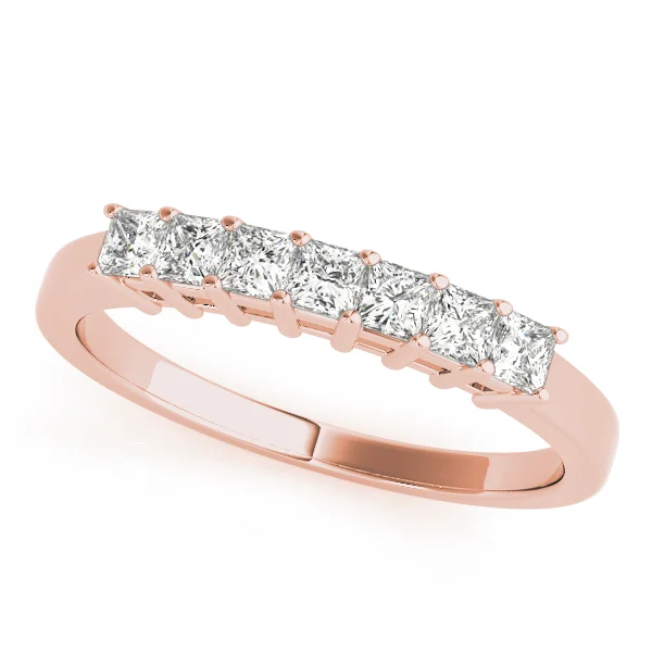 Single Row Fancy Shape Princess Cut Wedding Ring - Image 5