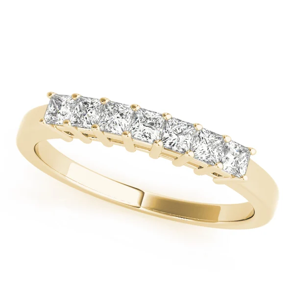 Single Row Fancy Shape Princess Cut Wedding Ring - Image 3