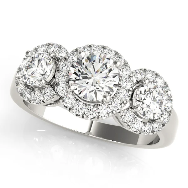 ENGAGEMENT RINGS 3 STONE ROUND