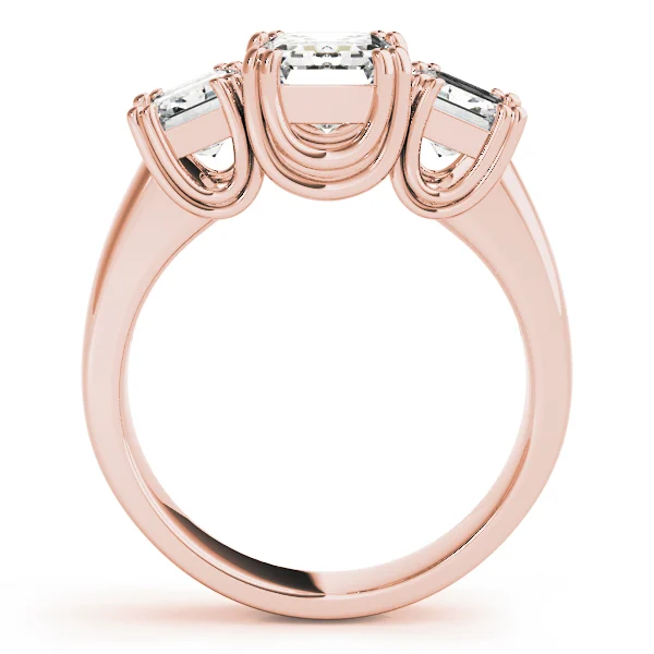 3-Stone Double Prong Emerald Cut Engagement Rings - Image 10