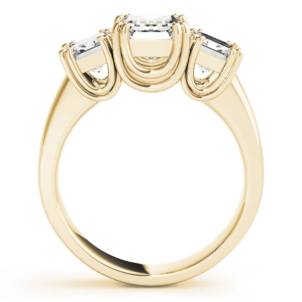 3-Stone Double Prong Emerald Cut Engagement Rings - Image 6