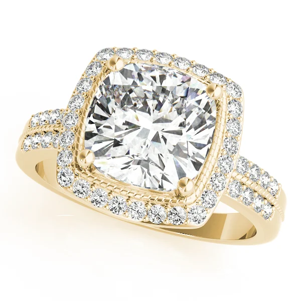 Double Row Cushion Halo Engagement Ring - Image 5