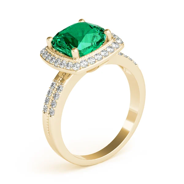 Double Row Cushion Halo Engagement Ring - Image 20