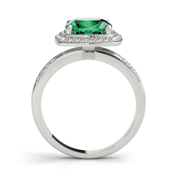Double Row Cushion Halo Engagement Ring - Image 14