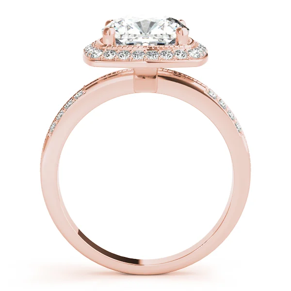 Double Row Cushion Halo Engagement Ring - Image 10