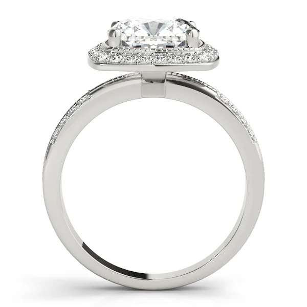 Double Row Cushion Halo Engagement Ring - Image 2