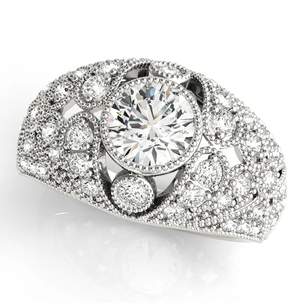 Antique Style Milgrain Engagement Ring