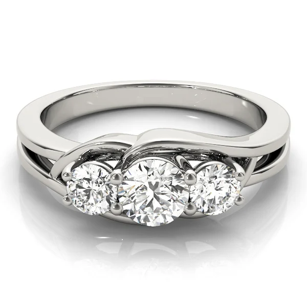 3-Stone Round Split Shank Engagement Ring - Image 3