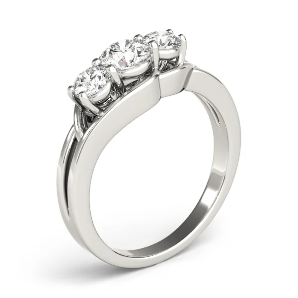 3-Stone Round Split Shank Engagement Ring - Image 4