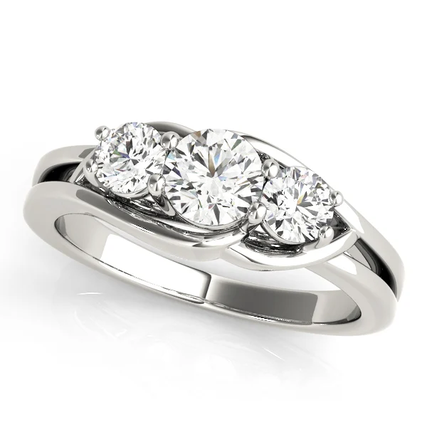 3-Stone Round Split Shank Engagement Ring
