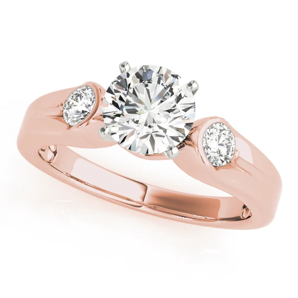 3-Stone Half Bezel Engagement Ring - Image 9