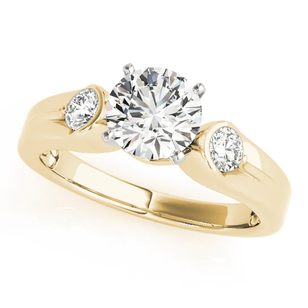 3-Stone Half Bezel Engagement Ring - Image 5