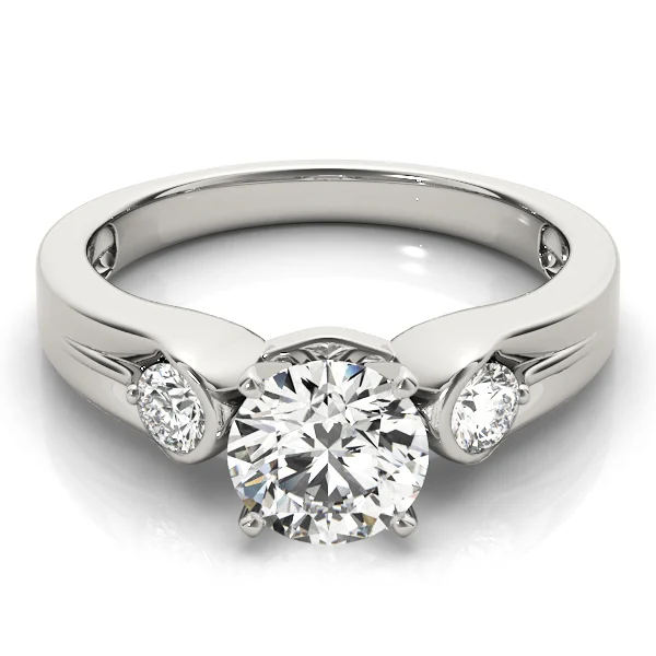 3-Stone Half Bezel Engagement Ring - Image 3