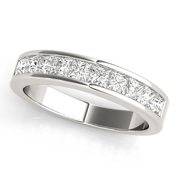 Channel Set Princess Cut Wedding Band