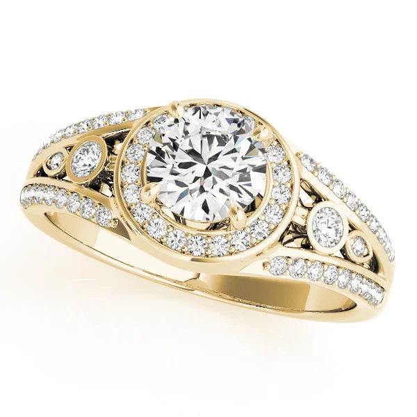 Vintage Inspired Halo Round Engagement Ring - Image 5