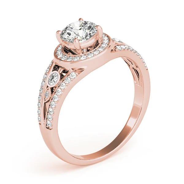 Vintage Inspired Halo Round Engagement Ring - Image 12