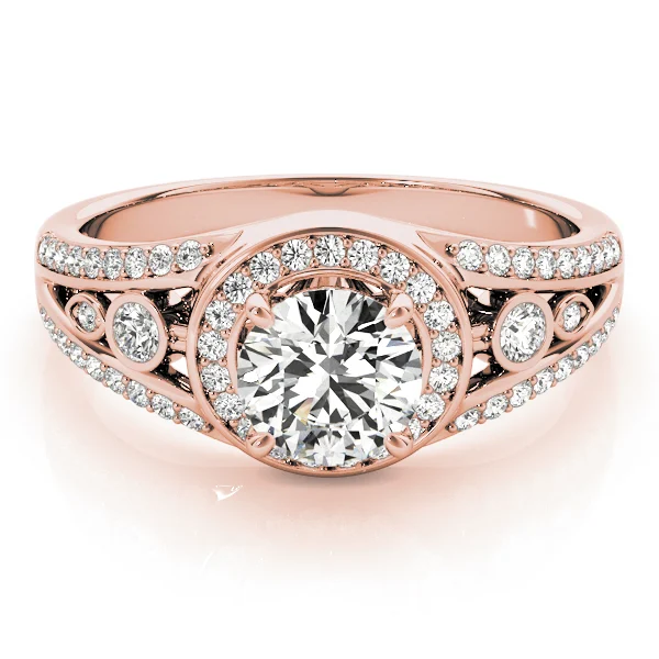 Vintage Inspired Halo Round Engagement Ring - Image 11