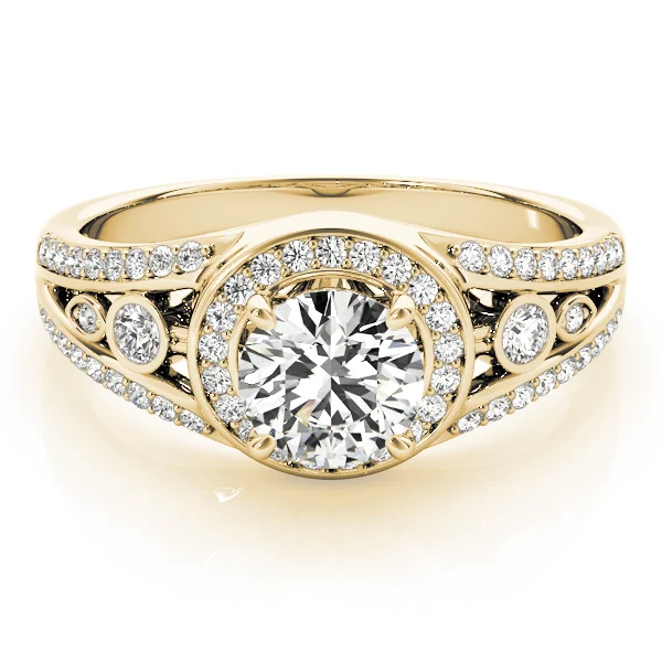 Vintage Inspired Halo Round Engagement Ring - Image 7