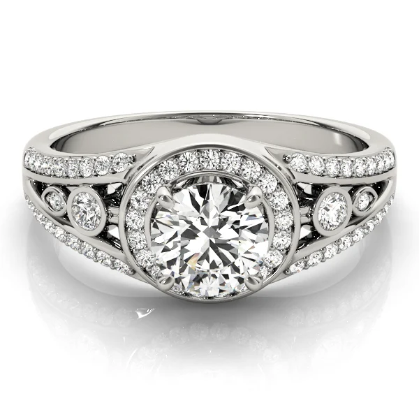 Vintage Inspired Halo Round Engagement Ring - Image 3
