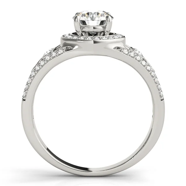 Vintage Inspired Halo Round Engagement Ring - Image 2