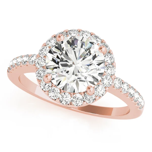 Single Row Halo Engagement Ring - Image 9