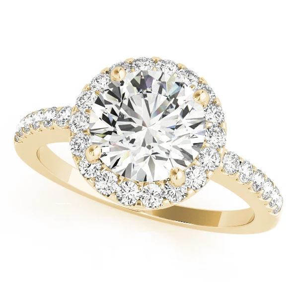 Single Row Halo Engagement Ring - Image 5