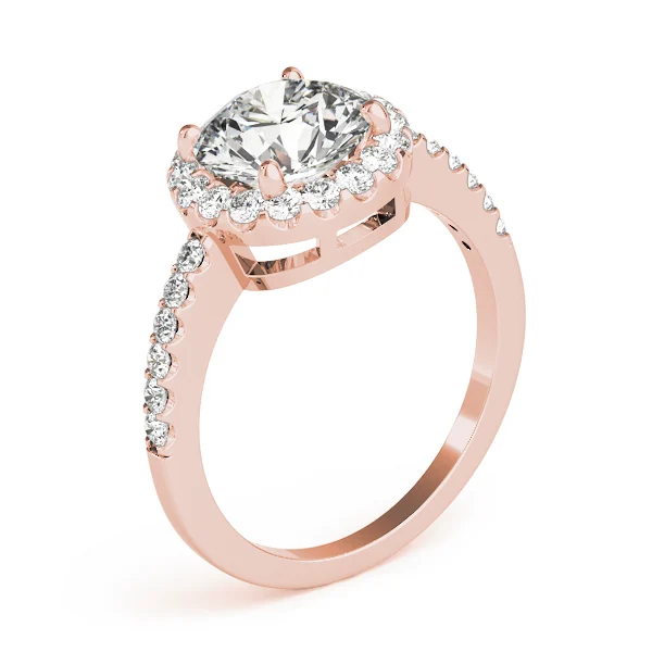 Single Row Halo Engagement Ring - Image 12