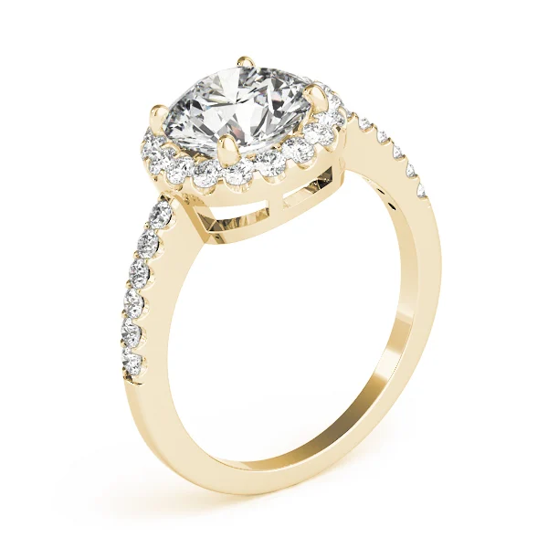 Single Row Halo Engagement Ring - Image 8