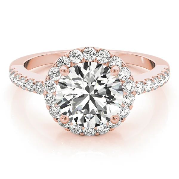 Single Row Halo Engagement Ring - Image 11